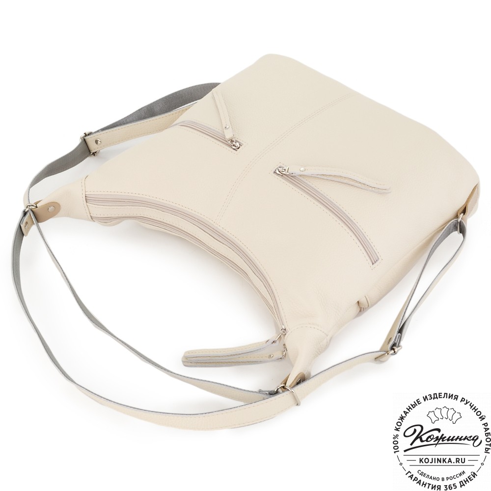  Женская кожаная сумка-трансформер "Ливадия" (бежевая)